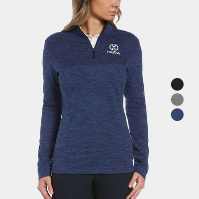 PERRY ELLIS® Water Repellent UPF 50+ Women's Quarter Zipper Pullover with Custom Logo